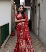  Bandhej Silk With & Zari Weaving Kalash Design Rich Pallu Saree 