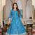 Yash gallery women's blue bandhej printed anarkali kurti (blue)