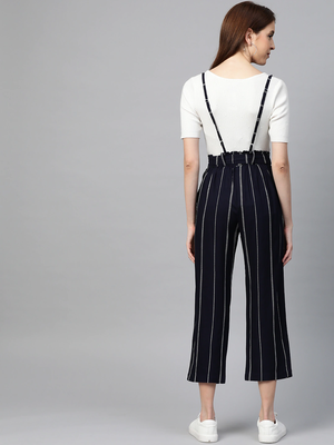  women's stripe printed dungaree 2