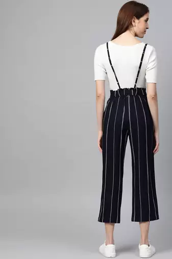  women's stripe printed dungaree