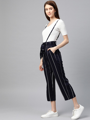  women's stripe printed dungaree 3