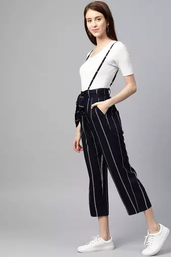  women's stripe printed dungaree