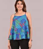 Yash gallery women's spaghetti strap layered ruffled flared tank top(multi)