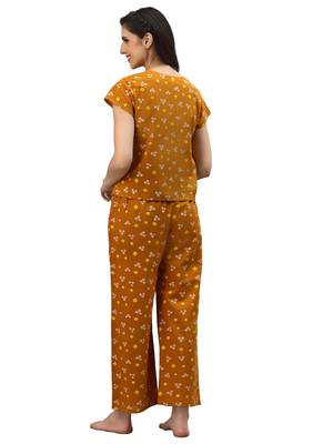 mustard s bandhani printed night suit 2