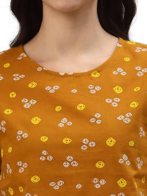 mustard s bandhani printed night suit 4