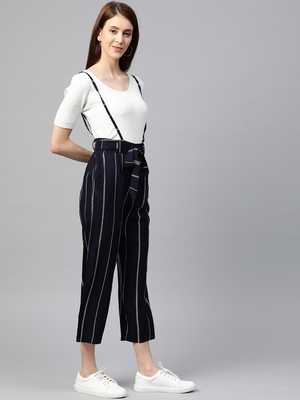  women's stripe printed dungaree 4
