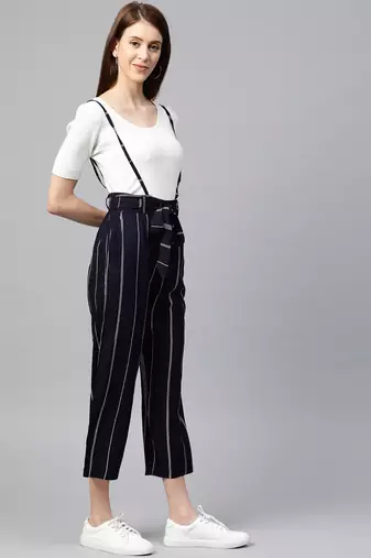  women's stripe printed dungaree