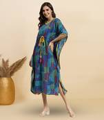 Yash gallery women's rayon multi printed kaftan