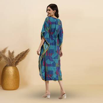  women's rayon multi printed kaftan 2