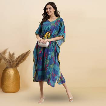  women's rayon multi printed kaftan 3