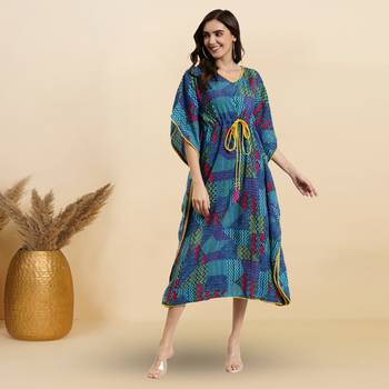  women's rayon multi printed kaftan 4