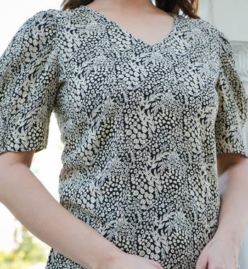  women's rayon floral printed top (black) 5
