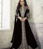 Black Faux Georgette Semi-Stitched Bollywood Salwar Kameez Online