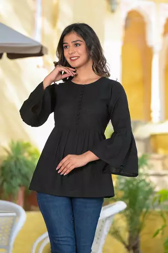  women's/girls cotton slub solid top