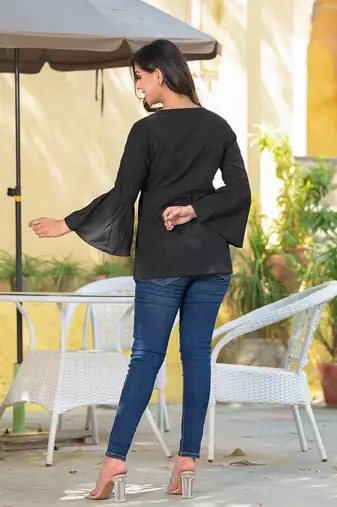  women's/girls cotton slub solid top