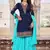 Enthralling Blue Faux Georgette Semi-Stitched Festive Salwar Suits