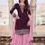 Purple Faux Georgette Semi-Stitched Wedding Salwar Kameez