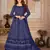Winning Blue Faux Georgette Semi-Stitched Party Wear Salwar Kameez