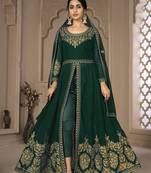  Green Faux Georgette Semi-Stitched Wedding Salwar Kameez