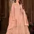 Striking Peach Net Semi-Stitched Festive Salwar Suits