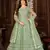 Winsome Green Net Semi-Stitched Party Wear Salwar Kameez