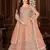 Peach Net Semi-Stitched Wedding Salwar Kameez
