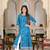 Yash gallery women's blue bandhej printed anarkali kurti (blue)