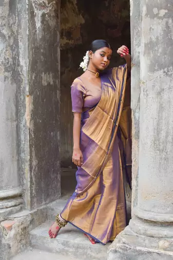 Purple Tissue Saree
