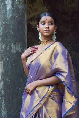 Purple Tissue Saree 4