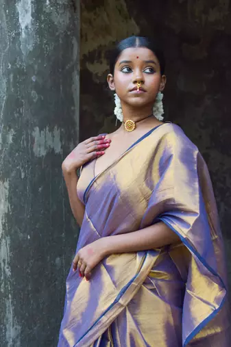 Purple Tissue Saree