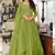 Green georgette embroidered anarkali suit