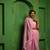 Huts and looms pink handloom cotton saree, featuring exquisite hand-painted floral designs throughout the saree.