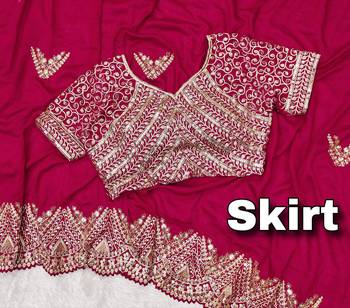 AWRIYA Vichitra Silk Saree with Cutwork Embroidery and Sequence Work and Unstitched Embroidered Blouse Piece 6