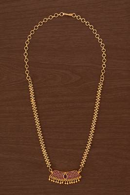 Gold Traditional Bridal Gemstone Ruby Necklaces 2