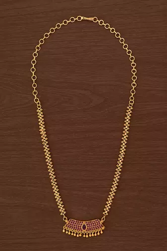 Gold Traditional Bridal Gemstone Ruby Necklaces