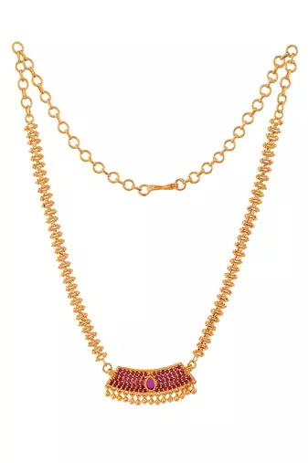 Gold Traditional Bridal Gemstone Ruby Necklaces