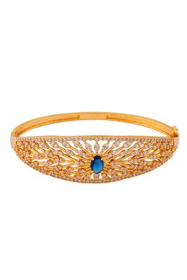 Golden diamond and blue stone bangles-and-bracelets one gram gold 3