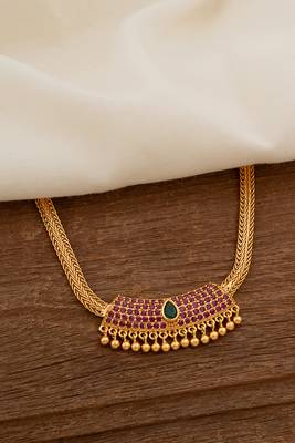 Ruby pendant necklace one gram gold 1