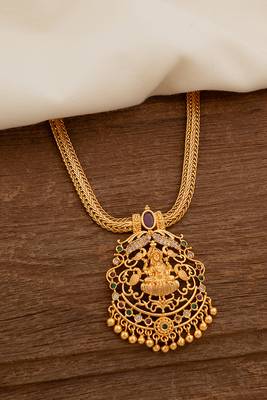 Laxmi pendant necklace one gram gold 1