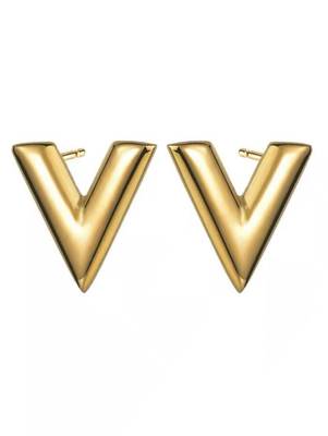 18k gold plated, waterproof v-shape earrings studs 4