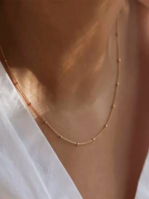 18k gold plated waterproof dotted chain necklace 1