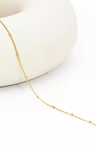 18k gold plated waterproof dotted chain necklace
