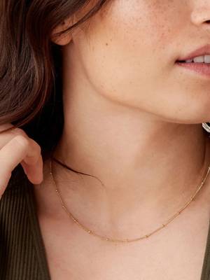 18k gold plated waterproof dotted chain necklace 4