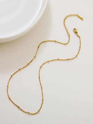 18k gold plated waterproof dotted chain necklace 5