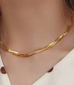 18k gold plated waterproof twisted chain necklace