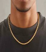 18k gold plated waterproof 3 mm rope chain necklace, adjustable and anti-tarnish