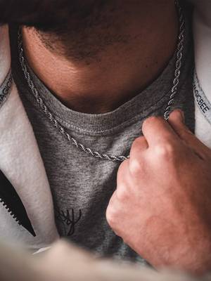Rhodium plated waterproof 3mm rope chain necklace, adjustable and anti-tarnish 2