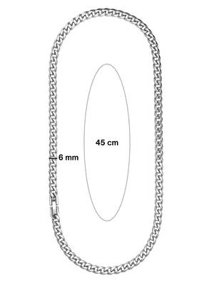 Rhodium plated, waterproof stainless steel 6mm cuban link chain necklace 5