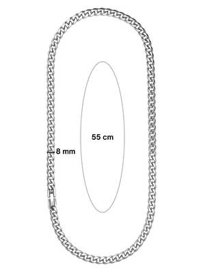Rhodium plated, waterproof stainless steel 8mm cuban link chain necklace 5