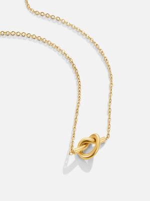 18k gold plated waterproof knot pendant necklace 2